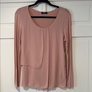 Premise Light Pink Asymmetrical Long Sleeve Blouse medium